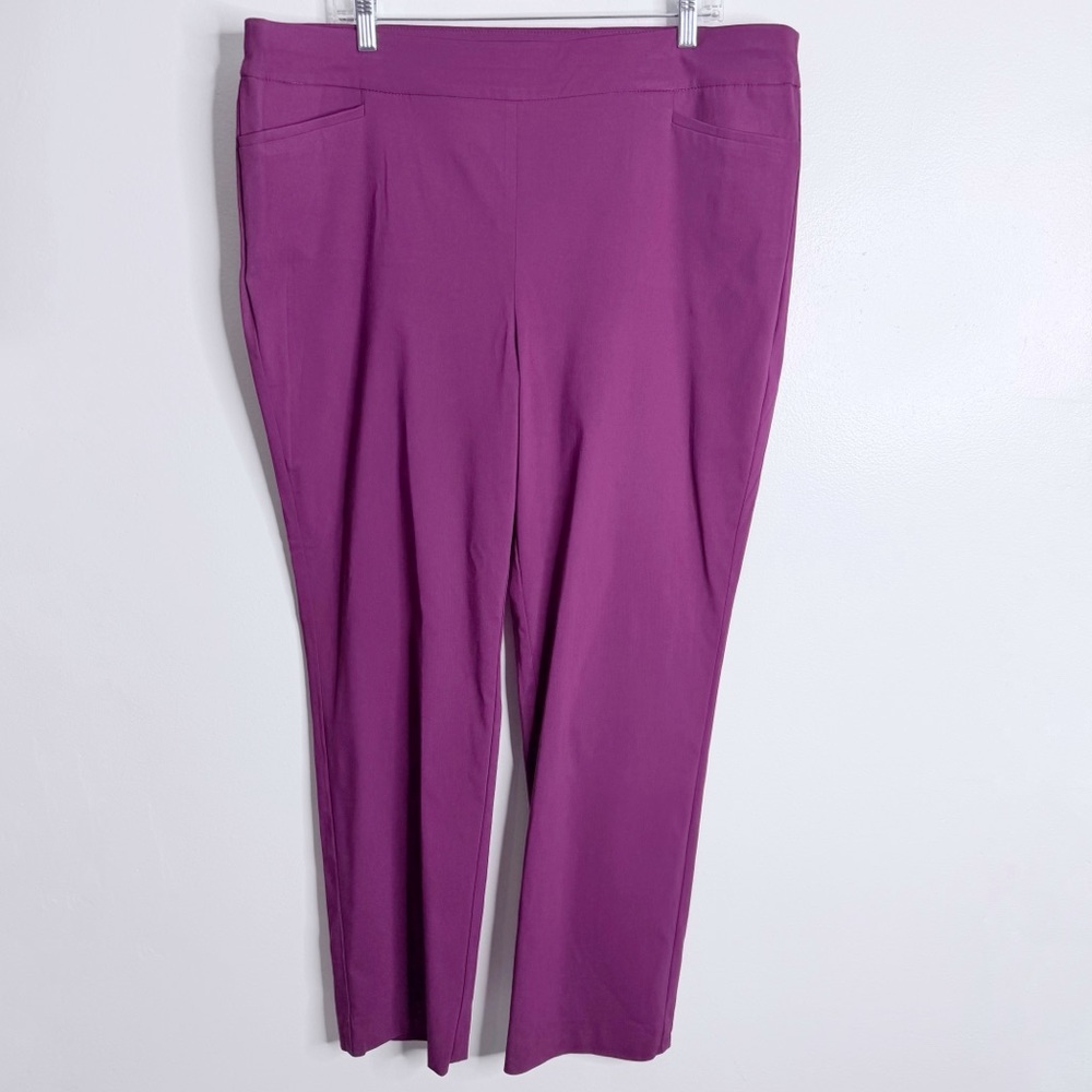 NWOT Chico’s Brigitte Slim Pull-On Pants Purple Magenta Size 18 Chico’s 3.5